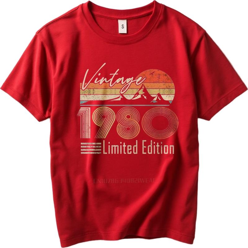 Men Brand Tshirt Streetwear Summer Men T Shirt Vintage 1980 Limited Edition Sunset Mountains Short Sleeve Workout O Neck Tops