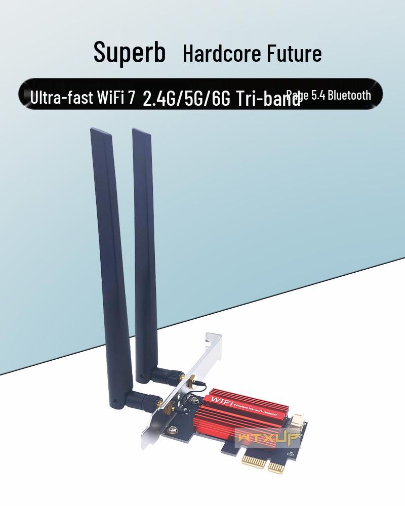 RTL8922 Dual-Band Wireless Network Card with PCIe & Bluetooth 5.4, 2.4G/5G/6G, WIFI7 Receiver for Desktops