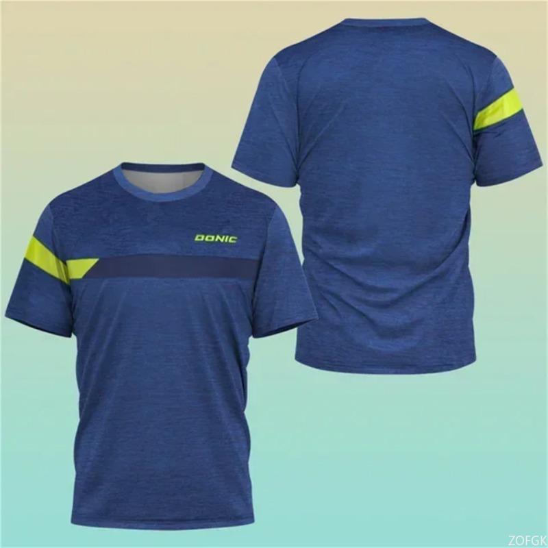 Neues Heißes 3D-Druck Boutique Tischtennishemd Trainings-T-Shirt Schweißaufnahme Bequemes Oberteil Badminton Sport Rundhals O N
