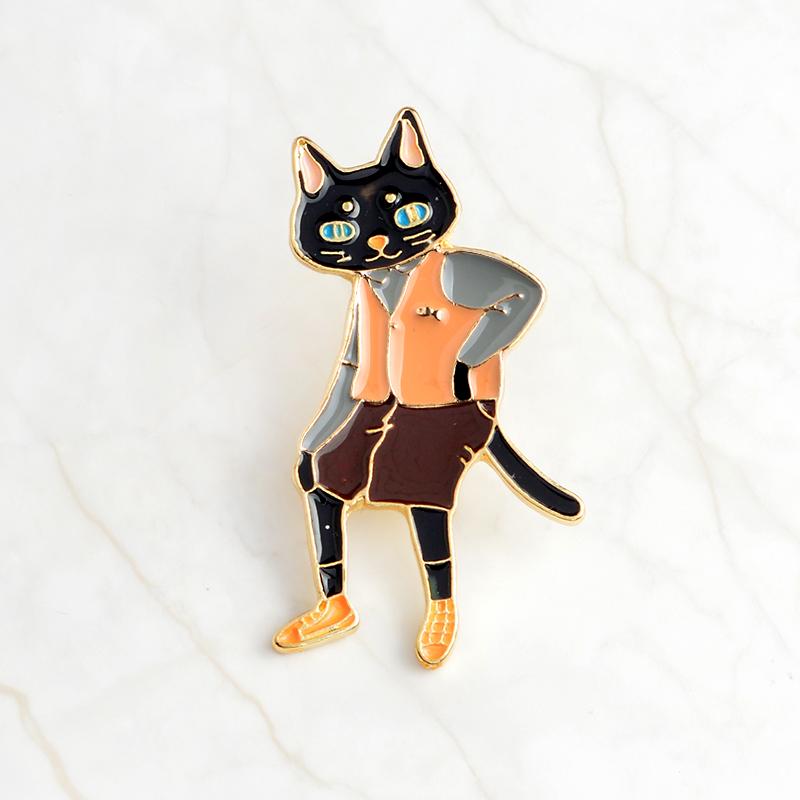 QIHE JEWELRY Pins and Brooches Rabbit/Fox/Cat Couple Enamel Pin Badges Hat Backpack Accessories Lovers Jewelry Gift for