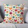 Colorful Flowers Pillow Case Anti-dustmite Pillowcase Invisible Zipper Silky Short Plush Sofa Cushion Cover