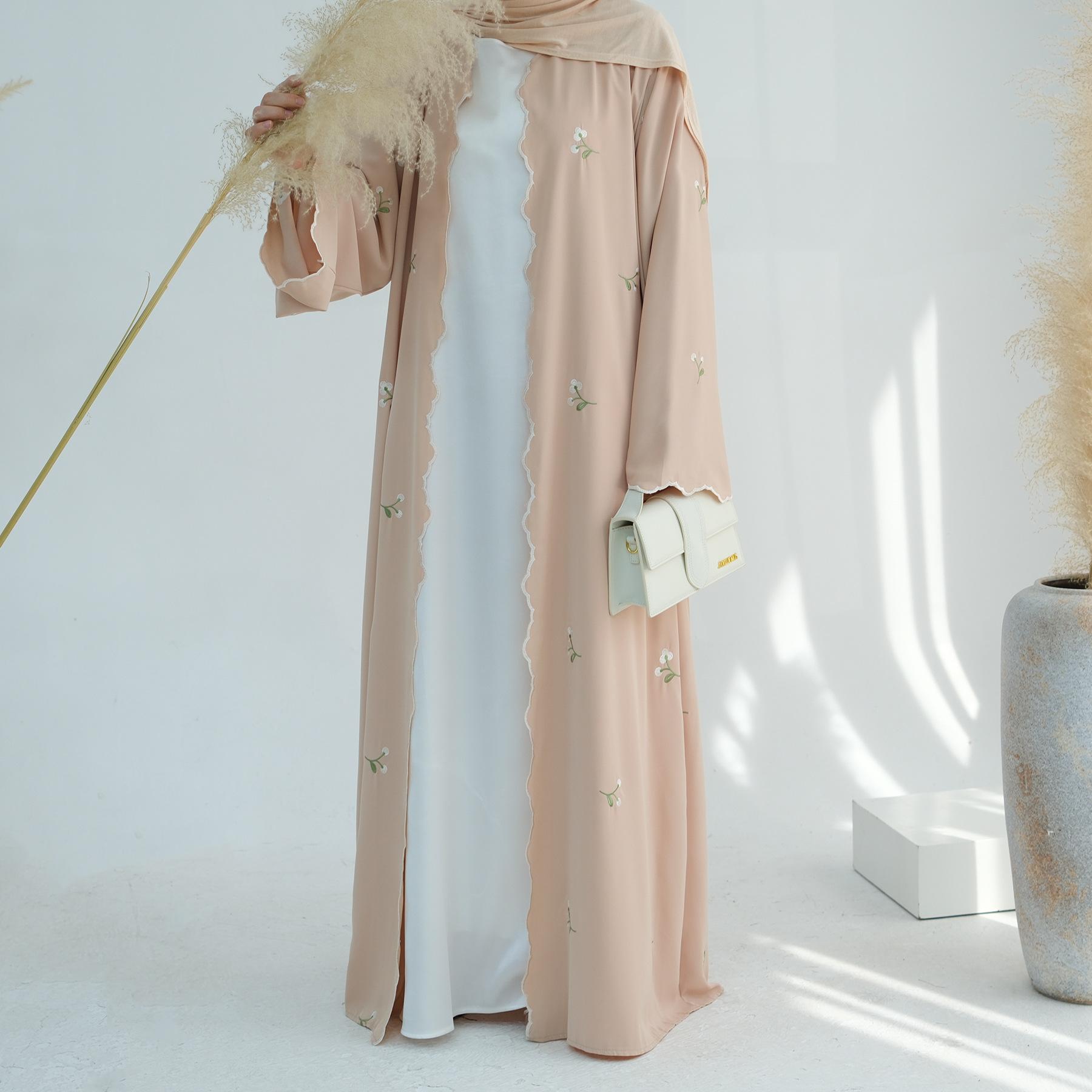 

Ид Мусульманская абайя, женское платье-кардиган с вышивкой, абайя, Рамадан, Марокко, Дубай, Джалабия, кафтан, Vestidos, арабский длинный халат M хаки