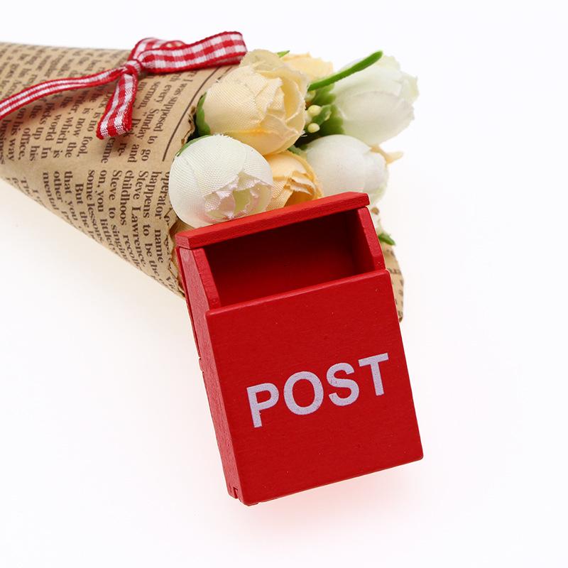 1:12 Mini Post Box Dollhouse Miniature Mailbox For Doll House Garden Door Accessories Decoration Kids Toys Gift
