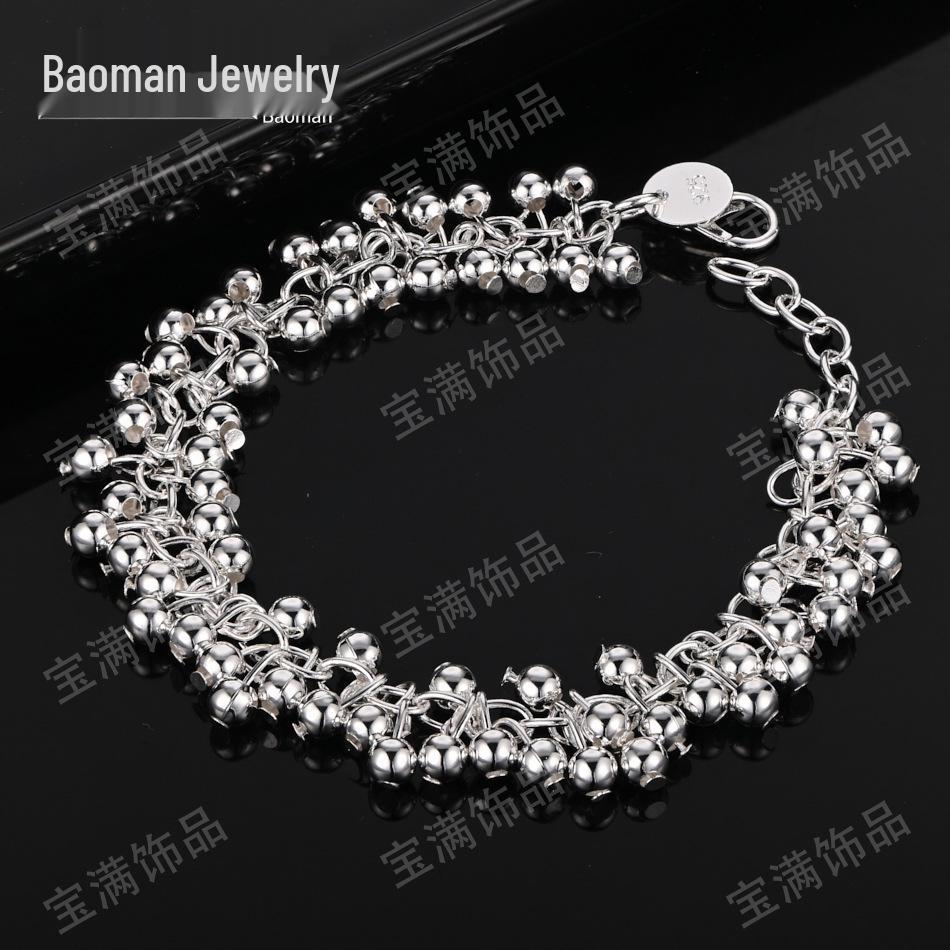 Exquisite Ladies' Silver Grape Bead Bracelet - Hot Selling Jewelry