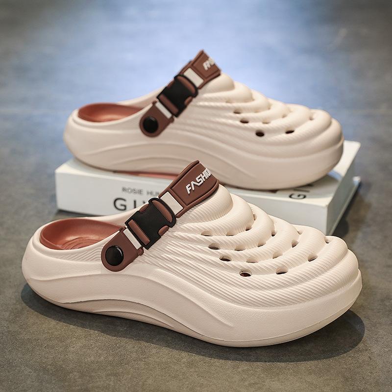 Garden shoes men's hole shoes summer wear bag head slippers driving dual purpose casual beach sandals men