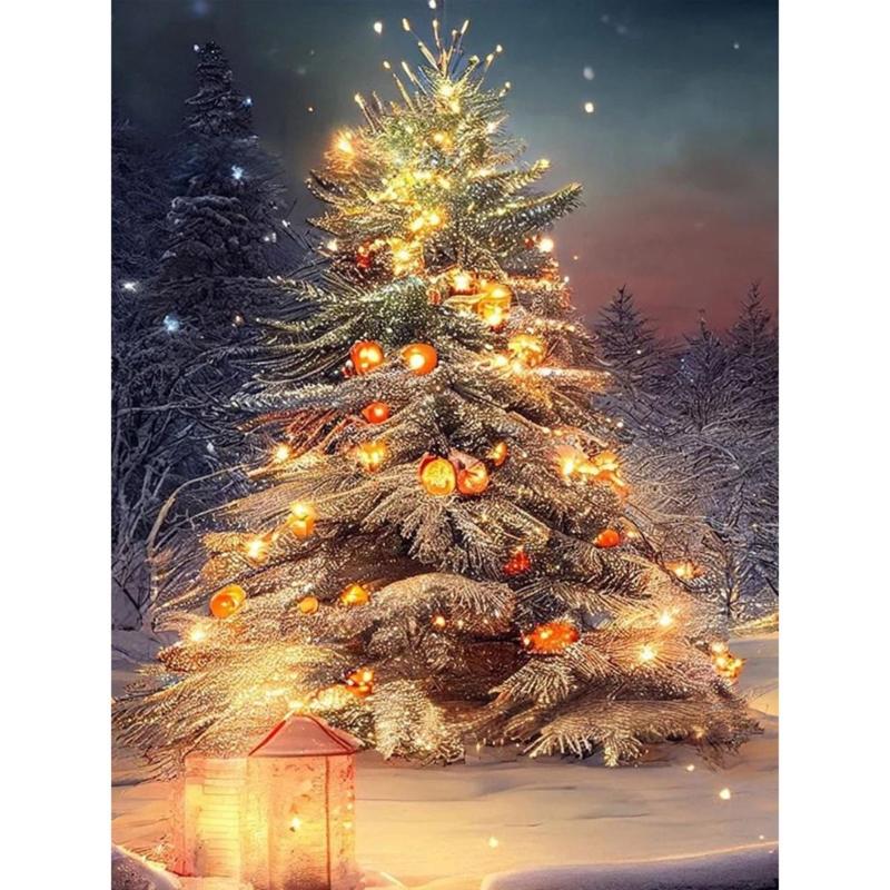 Christmas Tree Crystal Art Set Home Wall Decors DIY Full Drill Crystal Dot Painting Gem Art Set Crystal Painting Set