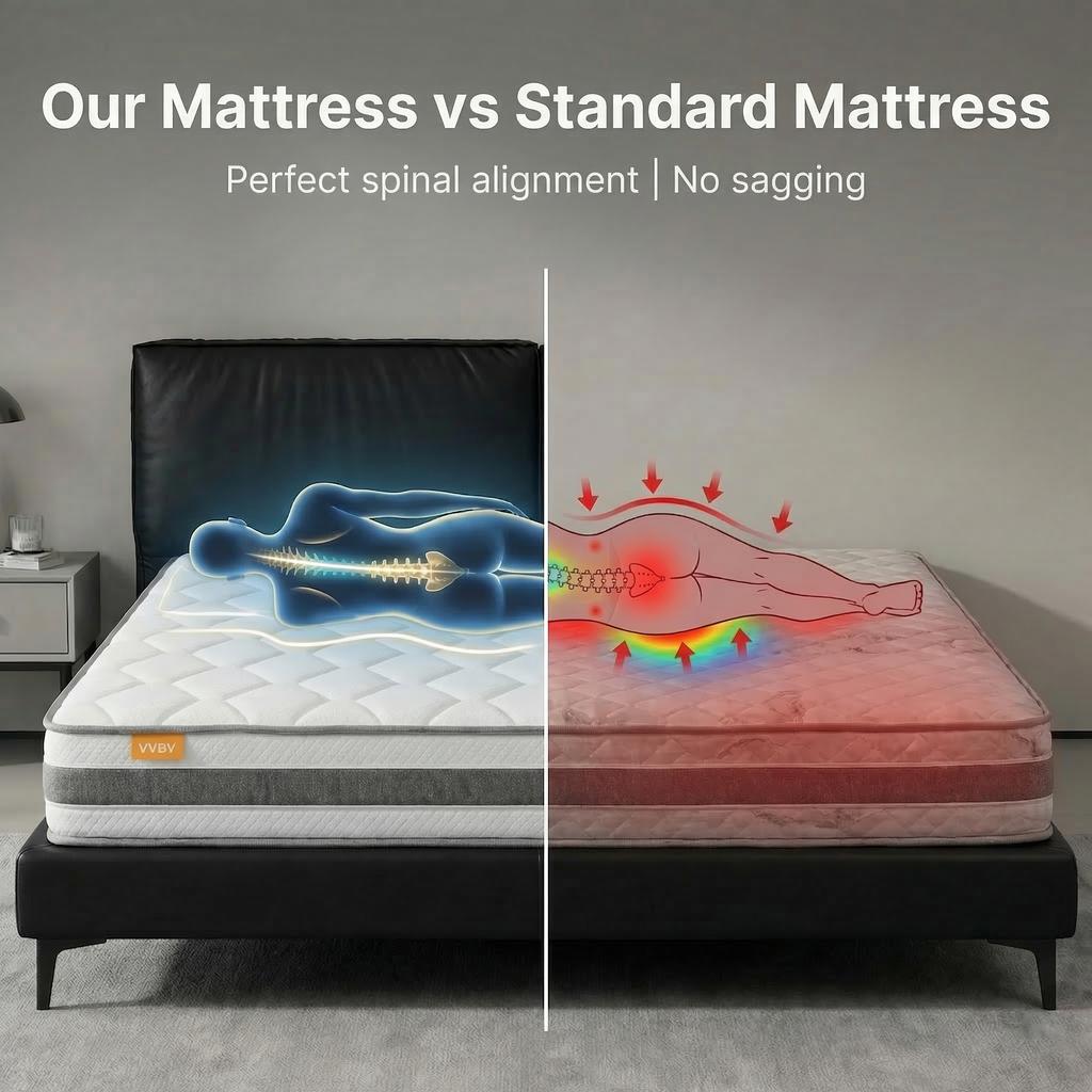 Mattress 90x200 H4 height 25cm with comfort foam, 7-zone pocket spring mattress ergonomic, adult spring mattress OEKO-TEX certified