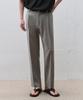 DRAW FIT Single-Pleat Elastic Linen Tapered Slacks [L.Khaki]