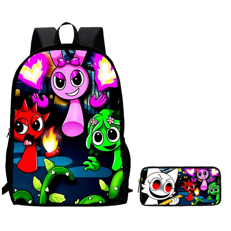 Rhythm Box Sprunki Spel Anime Rugzak Student Schooltas Computer Tas