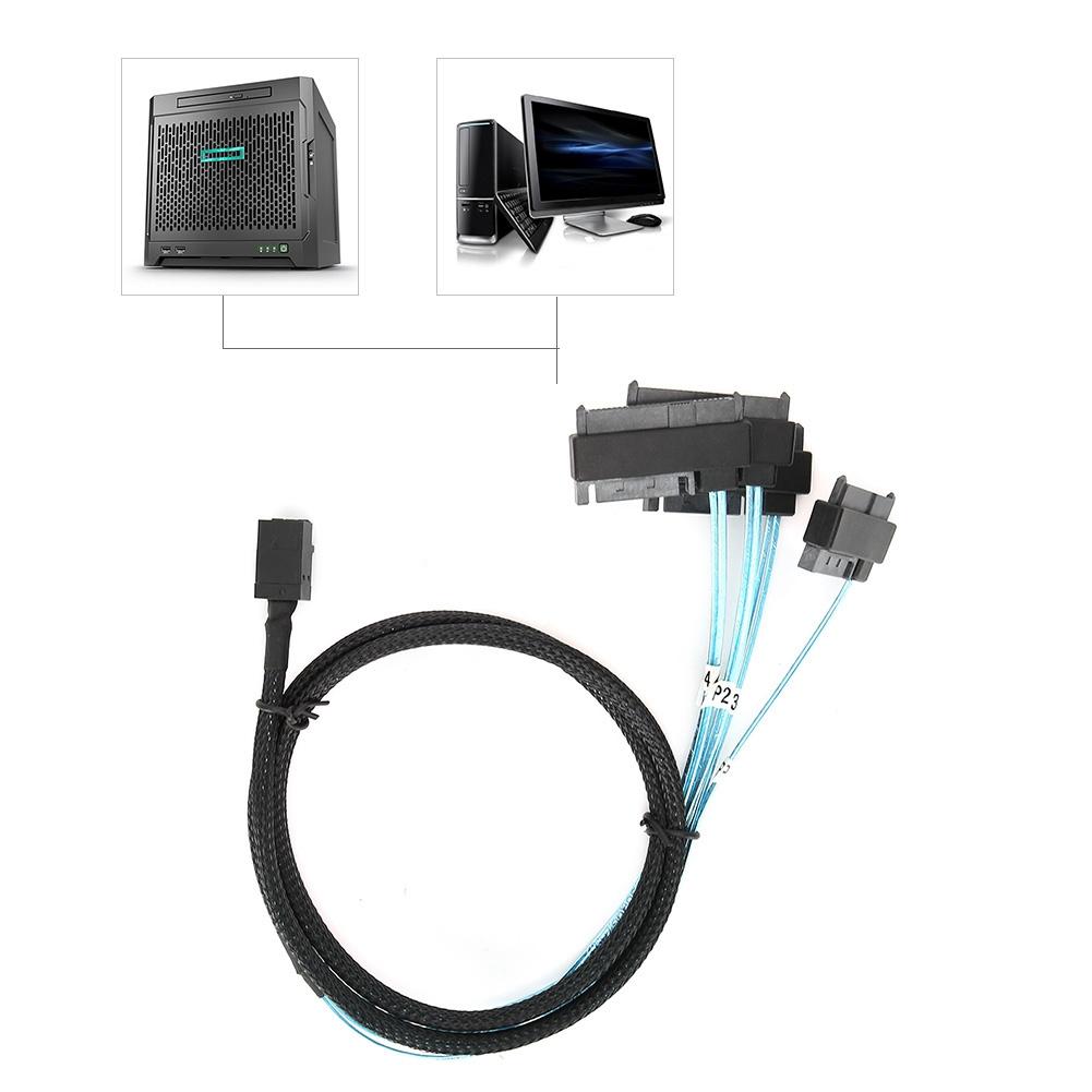 Adapterkabel Serverkabel Festplatte Intern Mini SAS SFF-8643 auf 29pin SFF-8482 1-Meter
