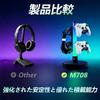 VCOM Gaming Stand Desk Storage RGB Headphone Stand Gaming Headset Stand Holds 4 Controllers USB Powered 17 Light Modes Desktop Organization Black