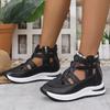 Fashion Closed Toe Breathable Clogs with Heel Suit Female Beige Large Size 2025 Summer Low-heeled Sports Low Sandals Woman Leather Shoes