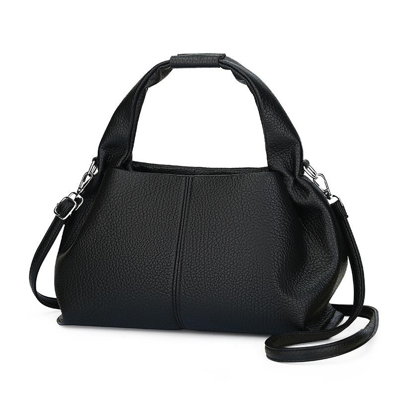 Neue weiche Tasche beliebte Damentasche tragbare Schultertasche Litschi-Muster einfache Achseltasche