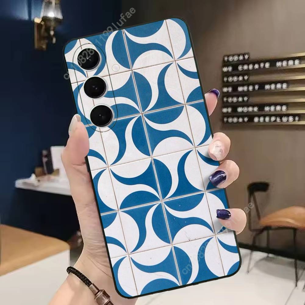 Portuguese Glazed Tiles Pattern Phone Case for Samsung Galaxy A73 72 71 70 A53 52 41 40 A32 31 30 Note20 Note10 Note9 SamsungA41