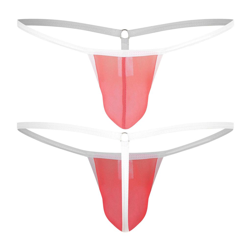 Pánské G-string Průhledné Mesh Bulge Pouch T-back Low Rise Tanga Sissy Spodní prádlo