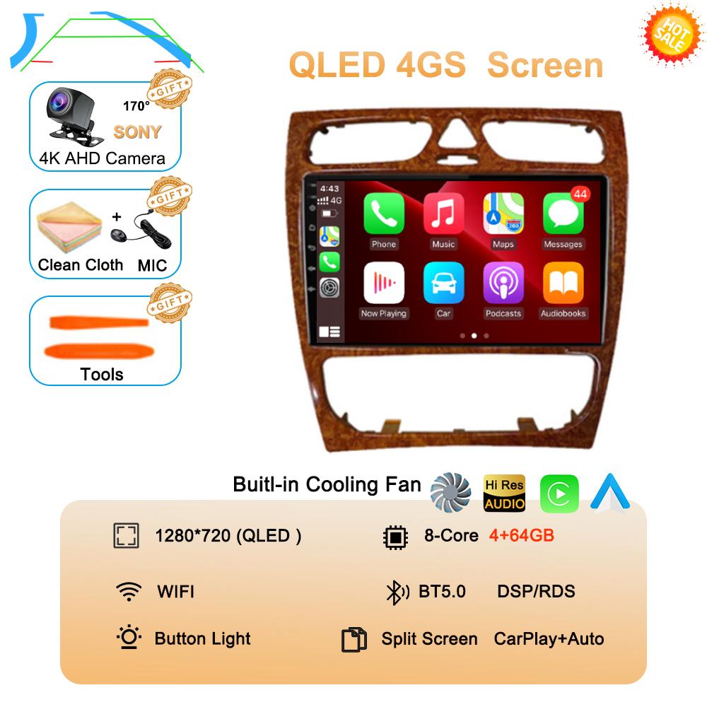 Android 14 Radio Stereo Car Multimedia Player For Mercedes Benz W203 Vito W639 Vaneo CLK W209 W210 CarPlay Navigation GPS 4G BT