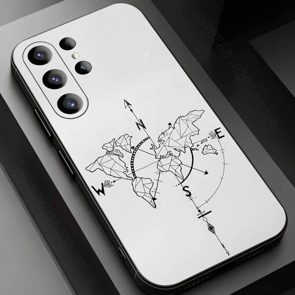 Compass Phone case for Samsung Galaxy S24,25,26,23 22,21,S20 Plus Ultra FE soft fundas cases