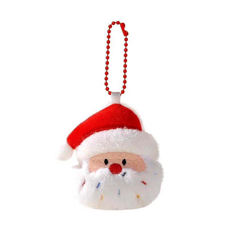 Mini Cute Christmas Keychain Plush Fun Doll Cartoon Santa Claus Gingerbread Man Xmas Tree Couple Keychains christmas decor
