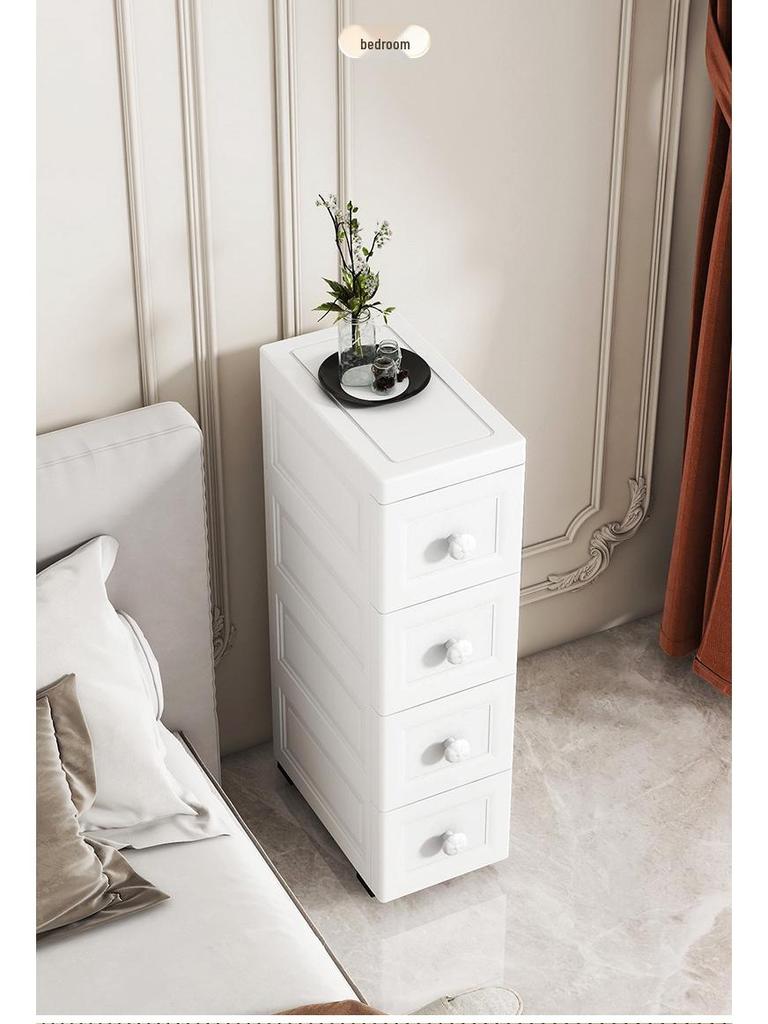 Wide Gap Drawer-Style Cabinet: Kitchen/Bathroom Narrow Storage Shelf Box (15/18/25 Width).