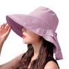 New Hat Women's Summer Neck Protection Sun Protection Sun Hat Travel Big Edge Bucket Hat Outdoor Cycling Sun Hat