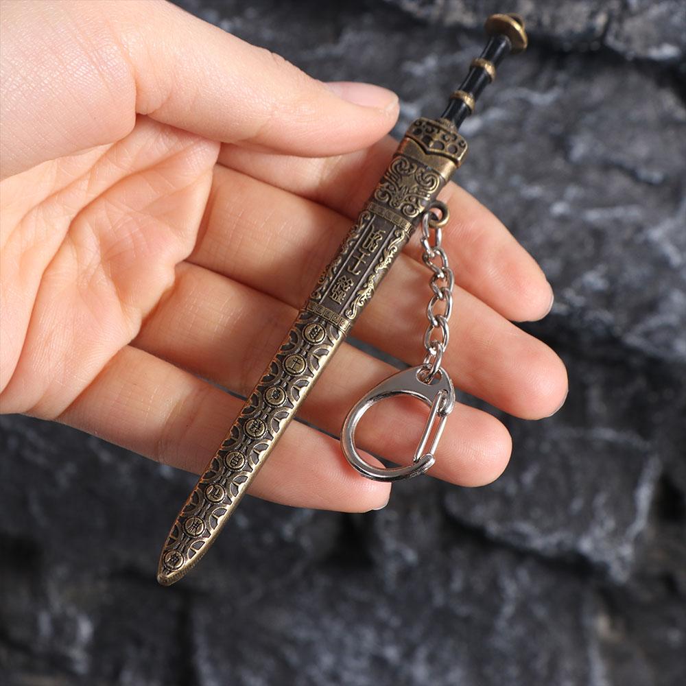 Zinc Zinc Zinc Alloy Mini Sword KeyChain Ancient Scabbard Key Ring Weapon Key Chain Men