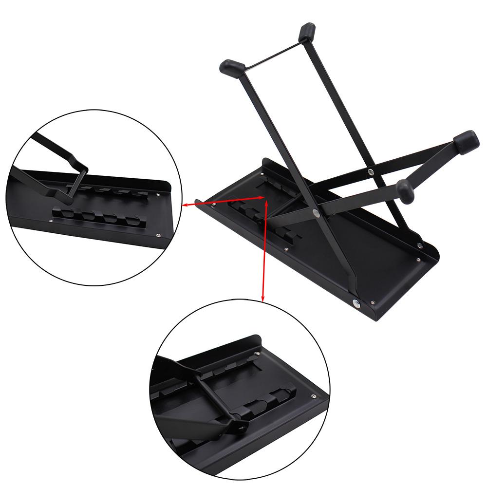 Guitar Foot Stool 4 Position Height Adjustable Foldable Guitar Pedal Foot Rest Step Footstool Black for Guitar Pedal Mini Tools