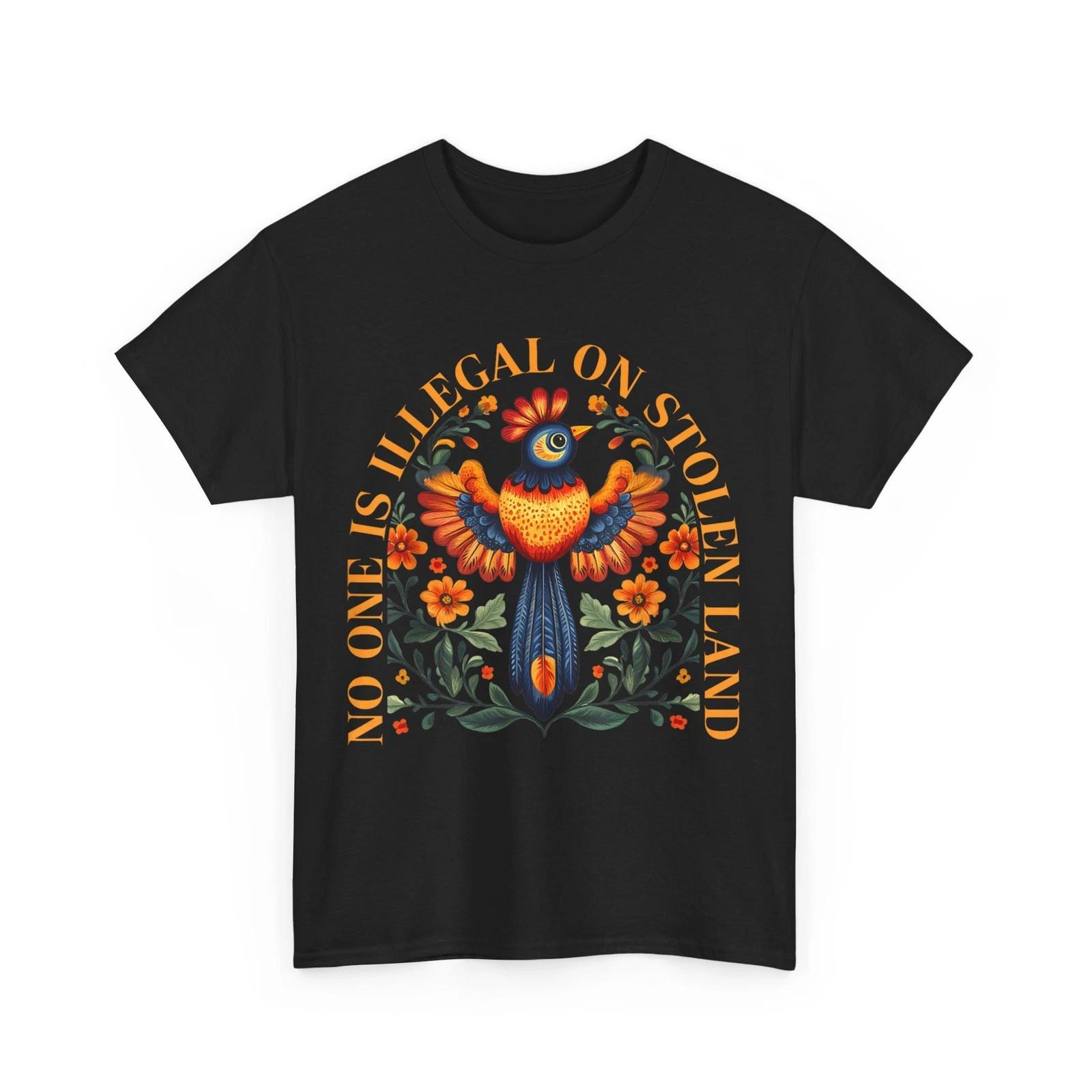 No One Is Illegal On Stolen Land Native Americans Vintage T shirt S