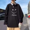2024 Men's Long-Sleeved T-shirt Autumn Undershirt Long Sleeve Cotton Autumn Hong Kong Style Printing Loose Trendy Top