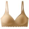 Wavy Edge Push Up Bra Backless Women Jelly Bras Low Cut Sexy Plunge Brassiere Open Back Wedding Underwear Invisible Seamless Deep V Lingerie