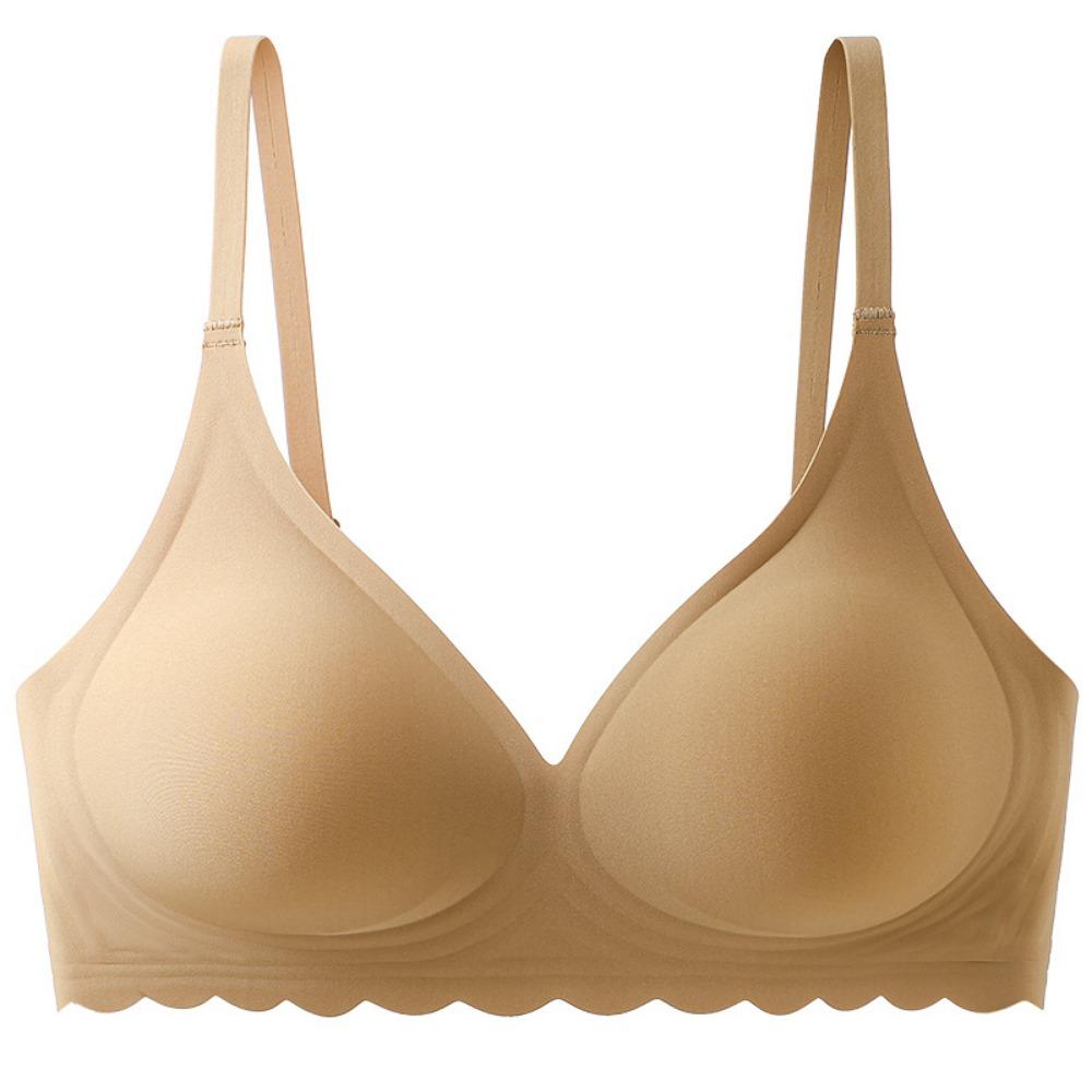Wavy Edge Push Up Bra Backless Women Jelly Bras Low Cut Sexy Plunge Brassiere Open Back Wedding Underwear Invisible Seamless Deep V Lingerie