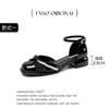 Baotou Sandals Women's New Spring and Summer Temperament Mary Jane Women's Shoes Hollow Word with Thick Heel Single Shoes