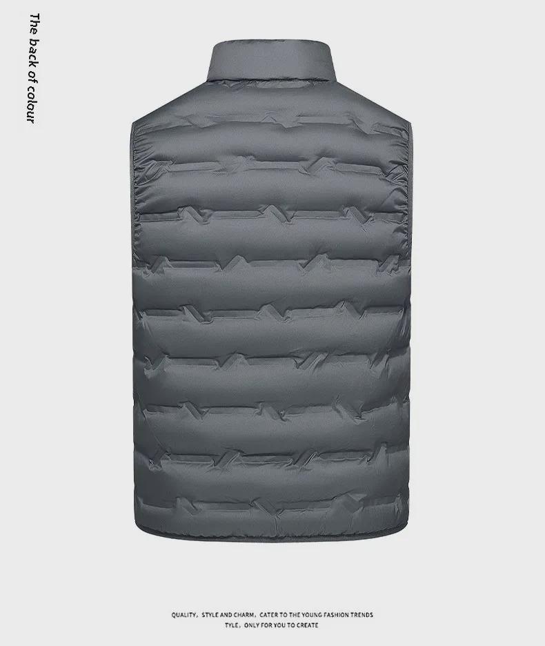 Men's and Women's Graphene Heated Light Duck Down Vest with Stand Collar