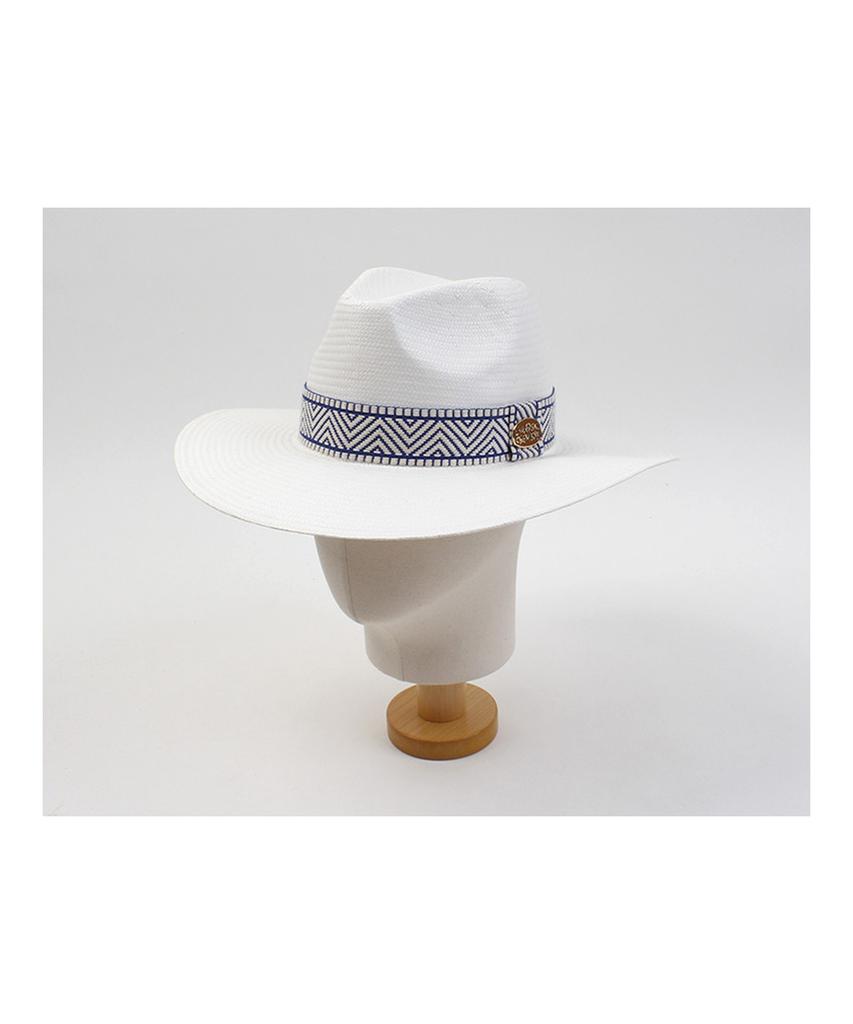 Yunibeosyeolkemiseuteuli Blue Mono Line Summer Long White Fedora