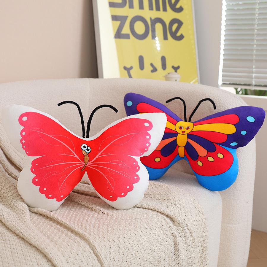 Soft Butterfly Pillow Plush Toy Doll Color Butterfly Doll Girl Accompanying Soothing Ragdoll Doll