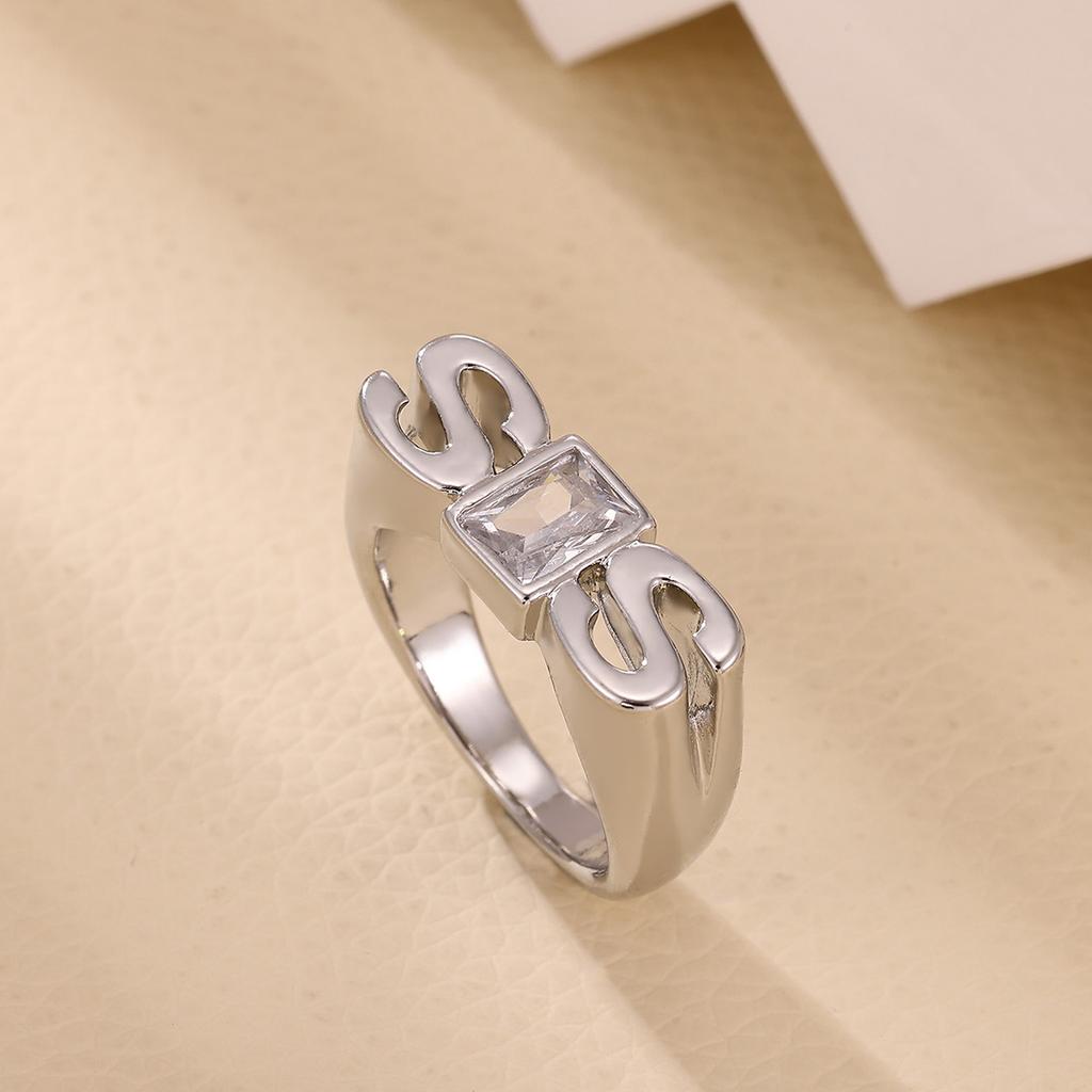 Love Mom Letter Rings For Women Mather Father Sister Jewelry Gold Color Zirconia 7-8 Size Dad Sis Mama Anillos Best Family Gift