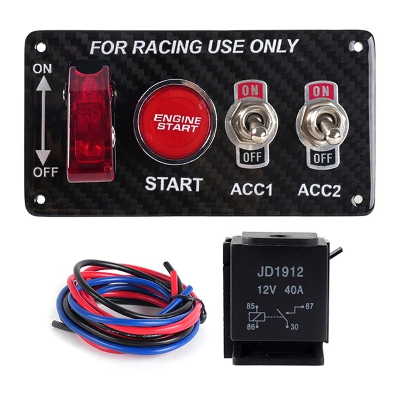 Ignition Control Panel Push Toggle for Truck Motorsport Motorhomes