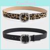 Pattern Leather Leopard Belt With Electroplated Buckle For Women Casual