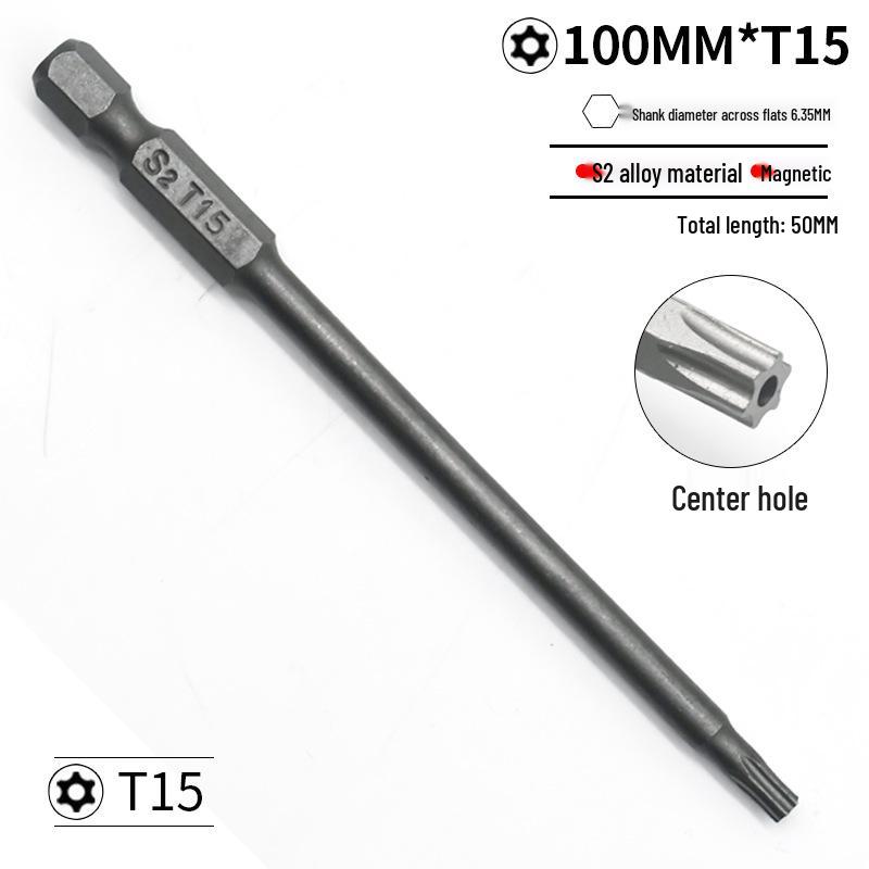 S2 Torx T5-T40 & Phillips Screwdriver Bit Set with Holes - Electric Compatible