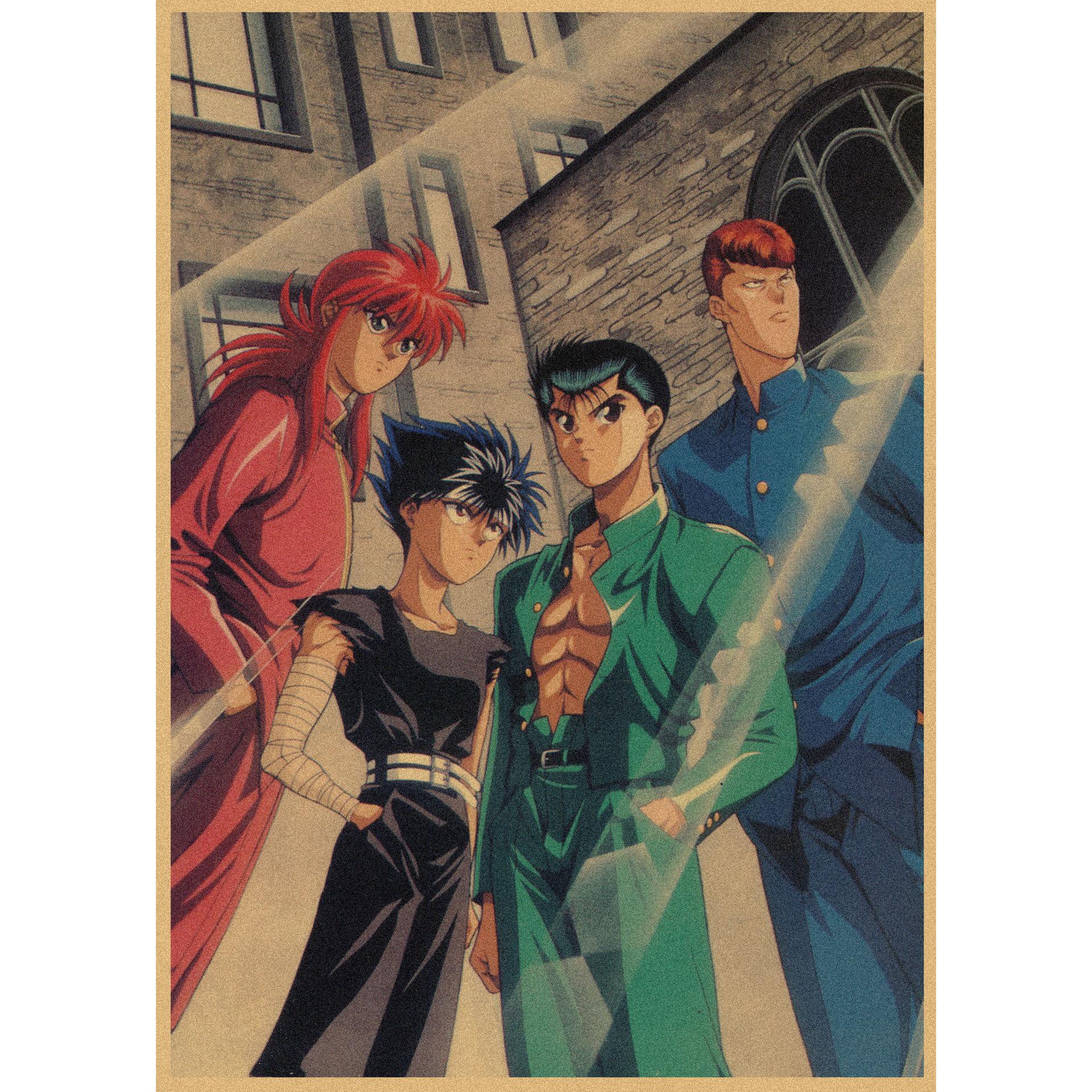 

Yu Yu Hakusho Retro Anime Poster by Yoshihiro Togashi - Kraft Paper Bar Decor Mural 278 42X29.7cm (A3 size)