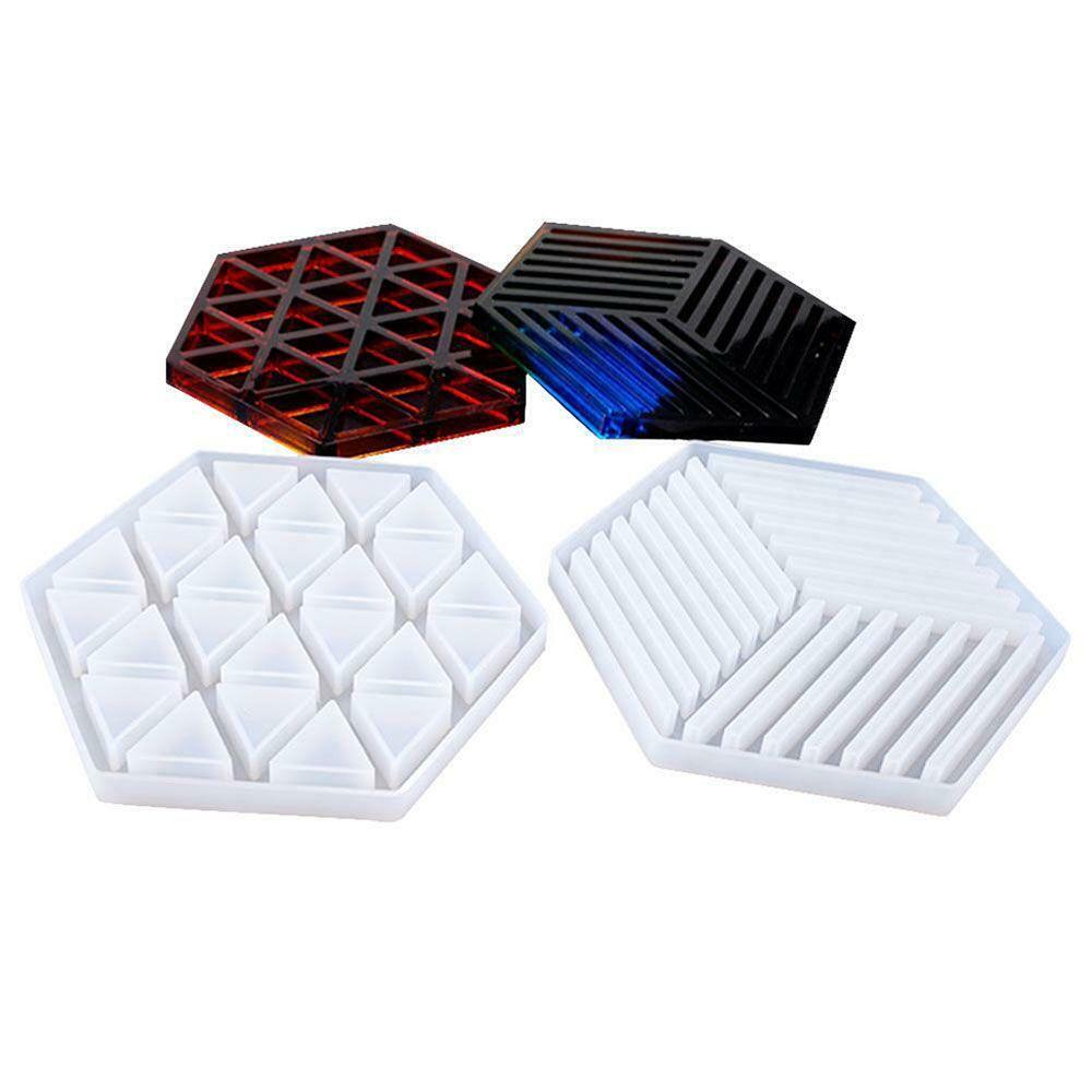 

Силиконовые подставки ручной работы DIY Art Triangle шестиугольный полосатый настольный коврик Хрустальная форма для подноса