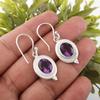 Amethyst Gemstone Earrings, 925 Solid Sterling Silver, Handmade Beautiful Silver Earrings, Dainty Intuition Jewelry Gift For Her