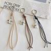 Leather Braided Rope Keychain Star Charm Pendant Keyring  Simple All-Matching Bag Decoration Jewelry Accessories
