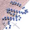 KX4B Fashion Round Glass Crystal Beads Catholic Rosary Necklace Pendant Chokers