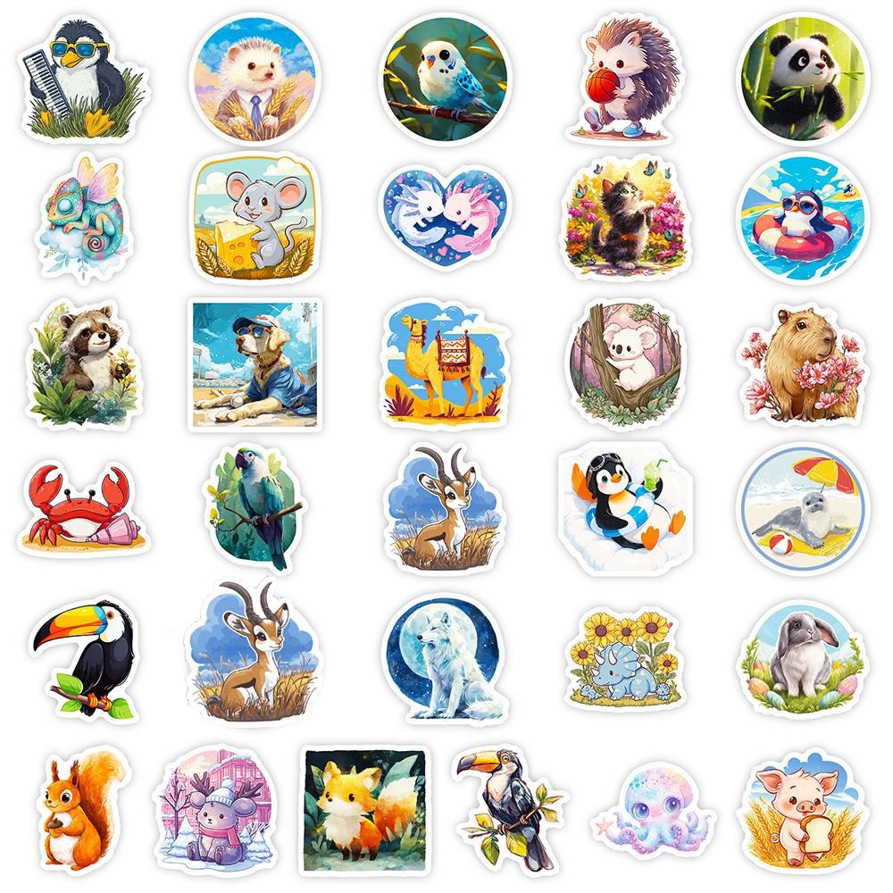 10/30/56pcs Cute Mix Animals Cartoon Graffiti Stickers DIY Phone Laptop Notebook Suitcase Waterproof Sticker Toys
