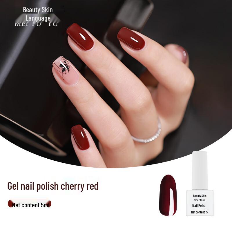 Meifuyu Nail Polish Gel вишнево-красный 5 мл