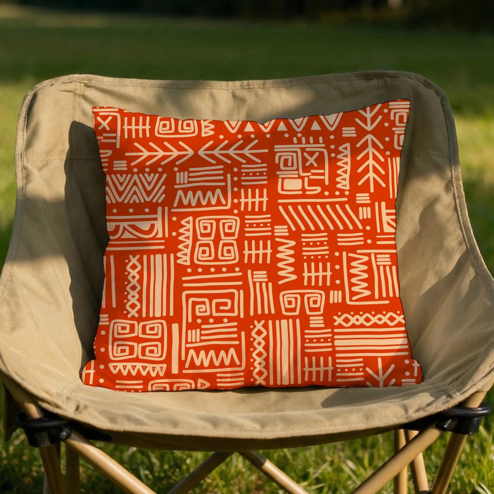African Tribal Pattern Cushion Cover Soft Reversible  Durable Pillow Cover  MultiScene Use for Home  Car Daily Comfort