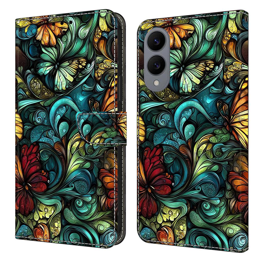 For Samsung Galaxy S25 Edge Wallet Case Pattern Printing PU Leather Flip Stand Phone Cover