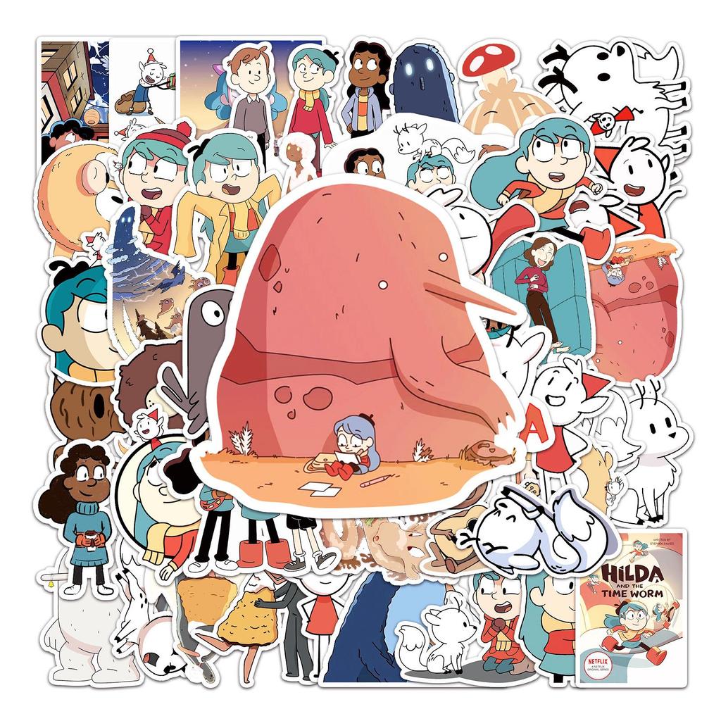 50 Cute Hilda Cartoon Stickers: Waterproof Decoration for Suitcases, Phone Cases, Notebooks, and More.