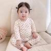 Korean Style Baby Polka Dot Spring/Summer Pajamas - Girls' Long Sleeve Two-Piece Set