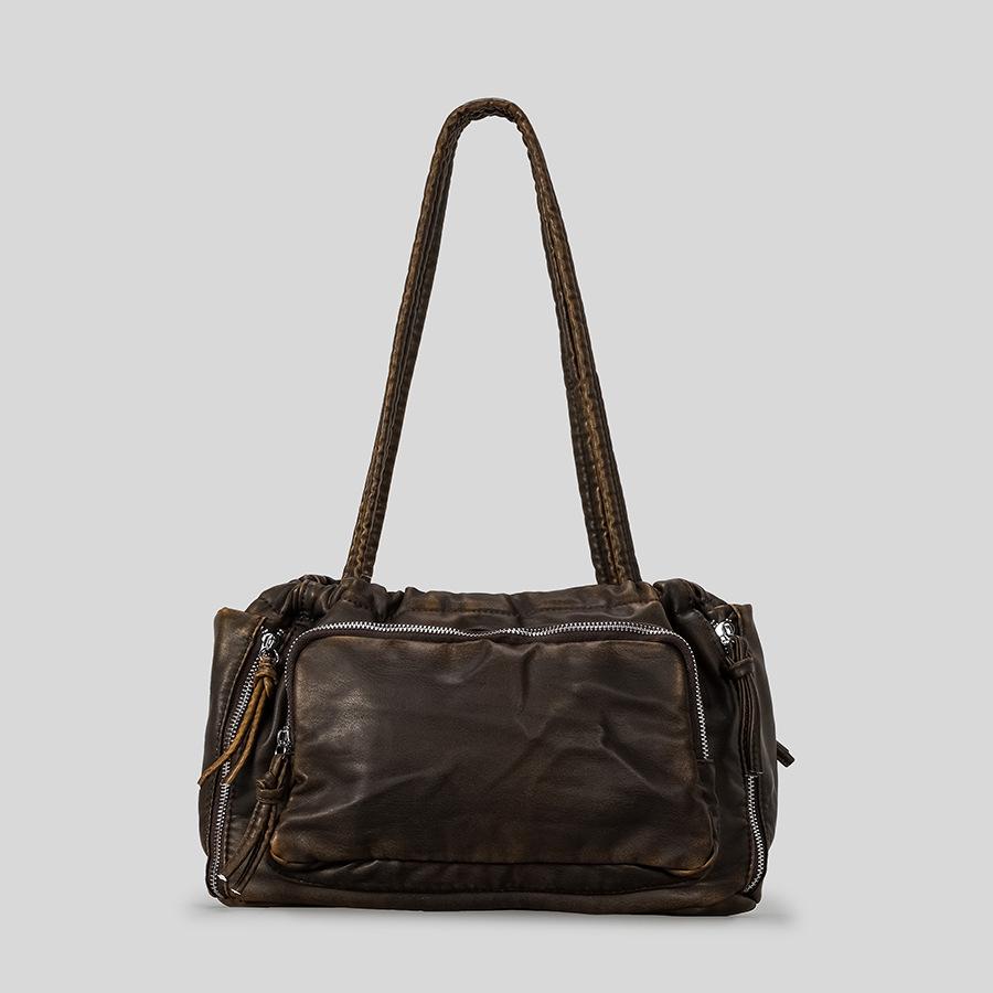 Retro Motorcycle Bag Versatile Pleated Single-shoulder Underarm Bag Women's Handbag